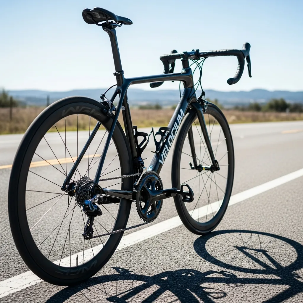 Cyclist riding a sleek road bike on smooth pavement for speed and efficiency